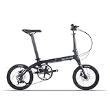 SAVADECK Klapprad 14 Zoll Carbon, Z0 Faltrad 14 Zoll mit Carbon Rahmen Fester Gang Ultraleichtes mini Faltrad Klapprad herren damen und jungen